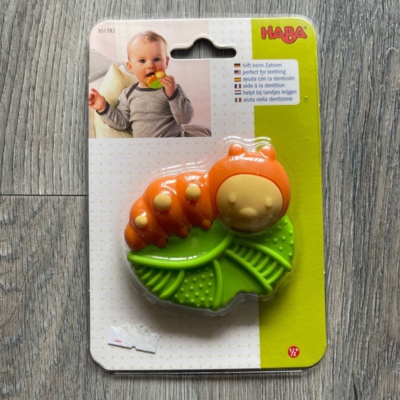 HABA Caterpillar Clutching Teether Toy - Picture 3 of 4